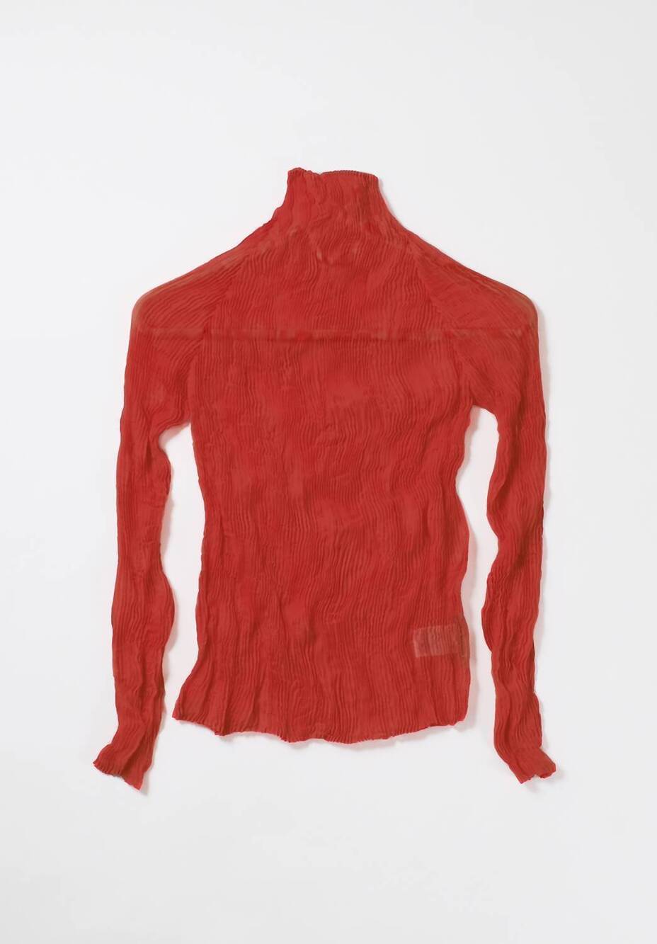 NEW ISSEY MIYAKE women's chiffon twist top in red